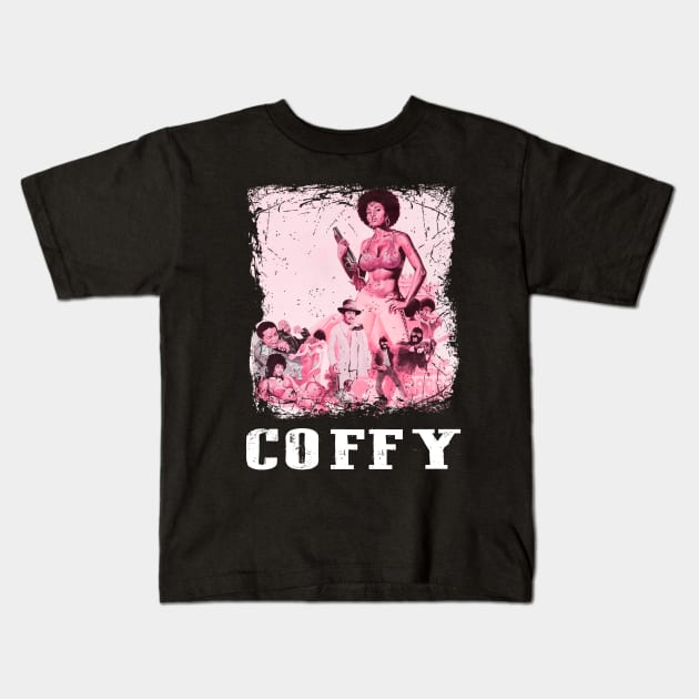 Coffys Revenge Bold and Beautiful Action Heroine Tee Kids T-Shirt by Beetle Golf